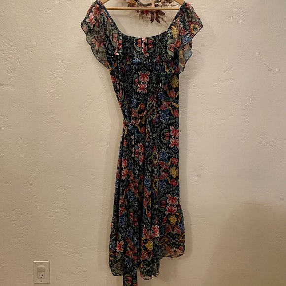 Rebecca Minkoff Jessica Ruffled Floral Midi Wrap Dress - Picture 9 of 13